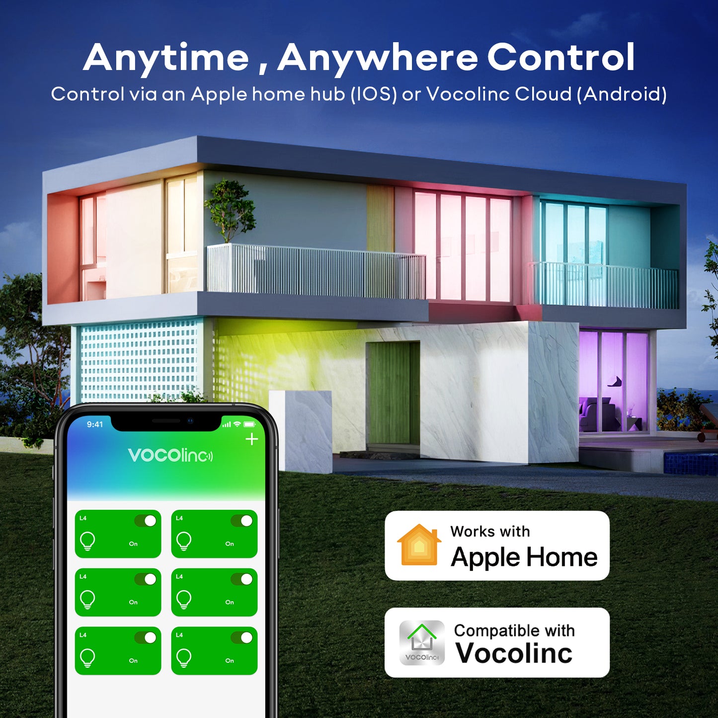 VOCOlinc SmartGlow 60W WiFi RGBCW Ambiance LED Light Bulb-L4 1Pack