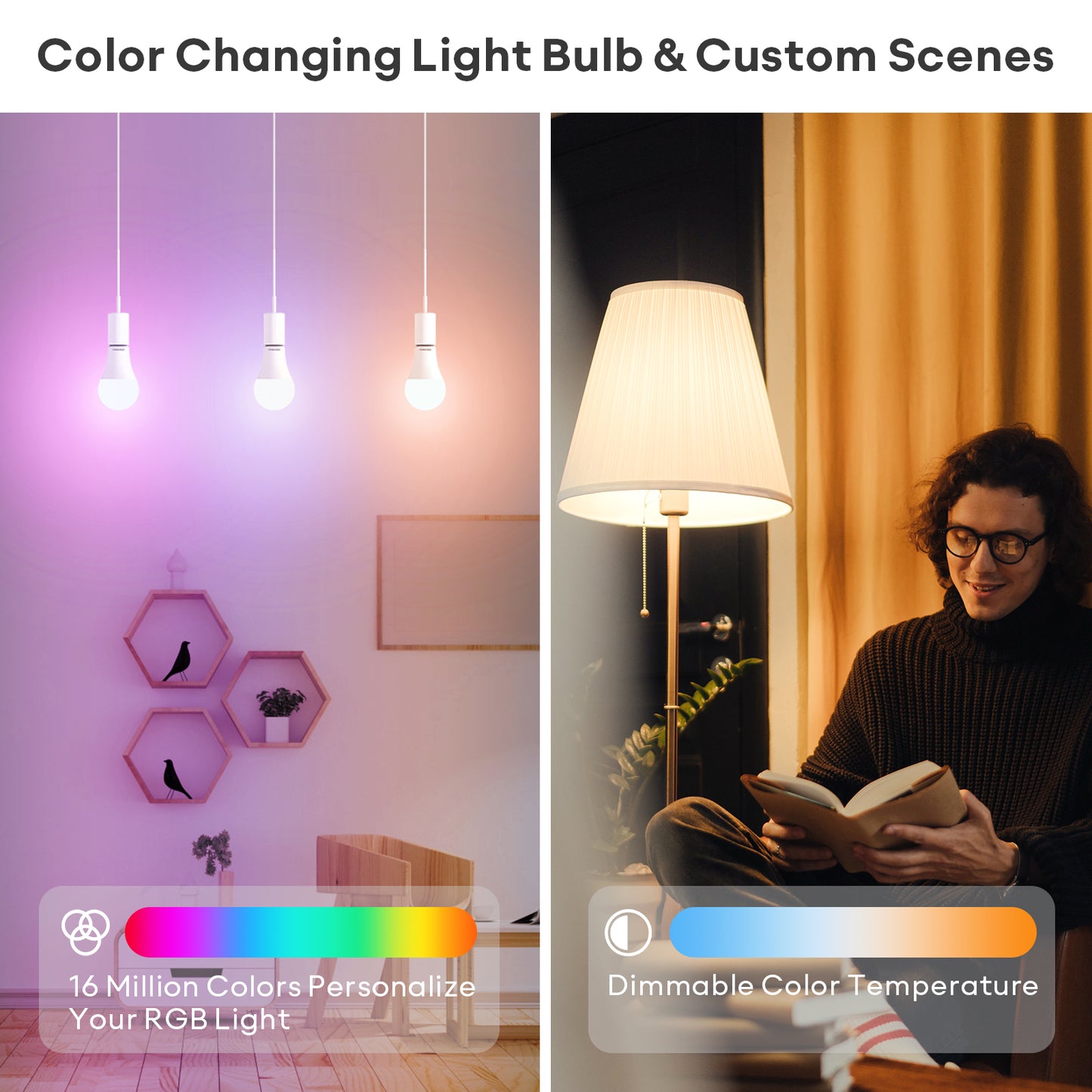 VOCOlinc SmartGlow 60W WiFi RGBCW Ambiance LED Light Bulb-L4 1Pack
