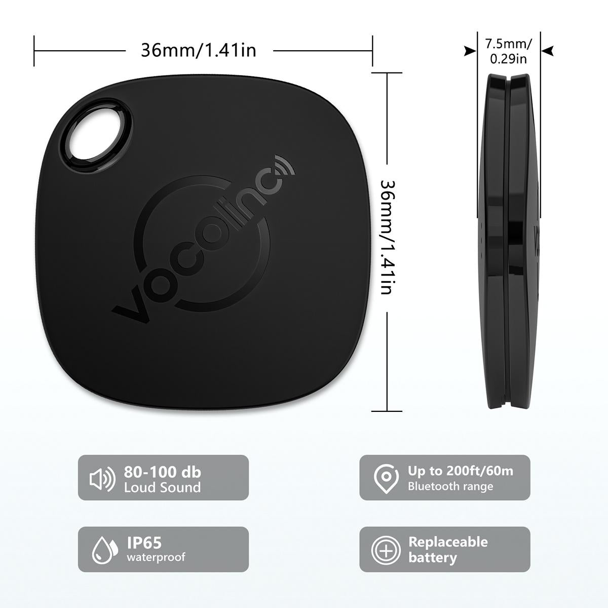 VOCOlinc Black Versatile Bluetooth Finder-VT2201(Only iOS)