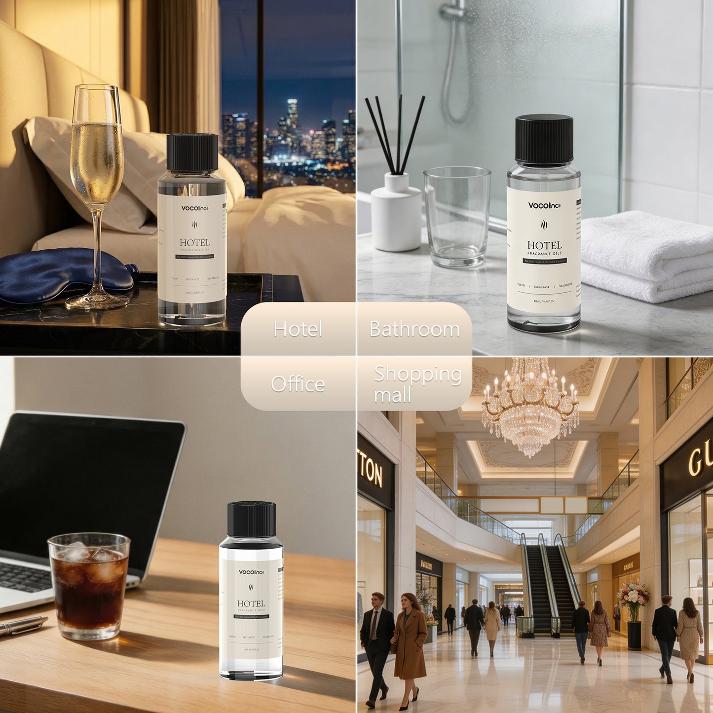 VOCOlinc Hotel Collection Diffuser Oil - Inspired by Luxury Five Star Hotel Lobby Scent Oil for Waterless Oil Diffusers (4.06 OZ)
