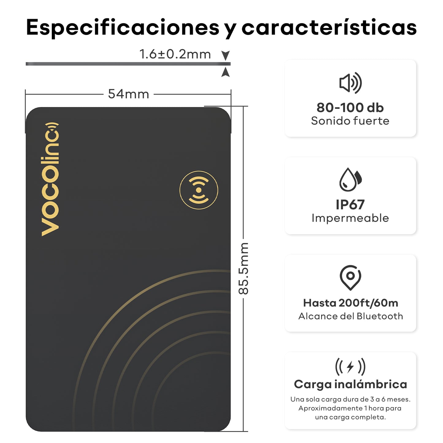 VOCOlinc Air Card Tag 1 Pack Rechargeable Wallet Tracker (Only iOS)