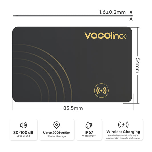 VOCOlinc Air Card Tag 1/2 Pack Rechargeable Wallet Tracker (Only iOS)