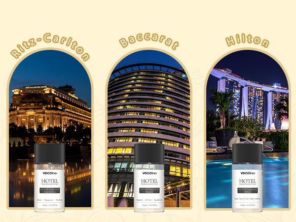 VOCOlinc Hotel Collection Diffuser Essential Oil Set - 6 Pack - 10 ml | Waterless Organic Essential Oil for Diffuser, Aromatherapy, Air Purifier - Inspired by Ritz-Carlton, Hilton, My Way and More