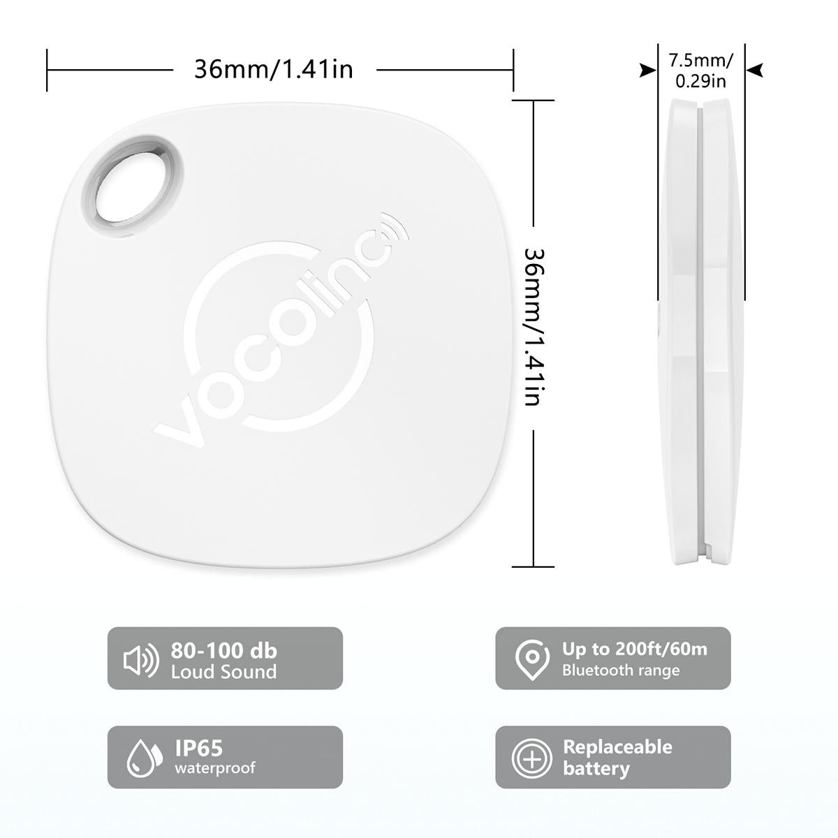VOCOlinc White Versatile Bluetooth Finder-VT2201 (Only iOS)