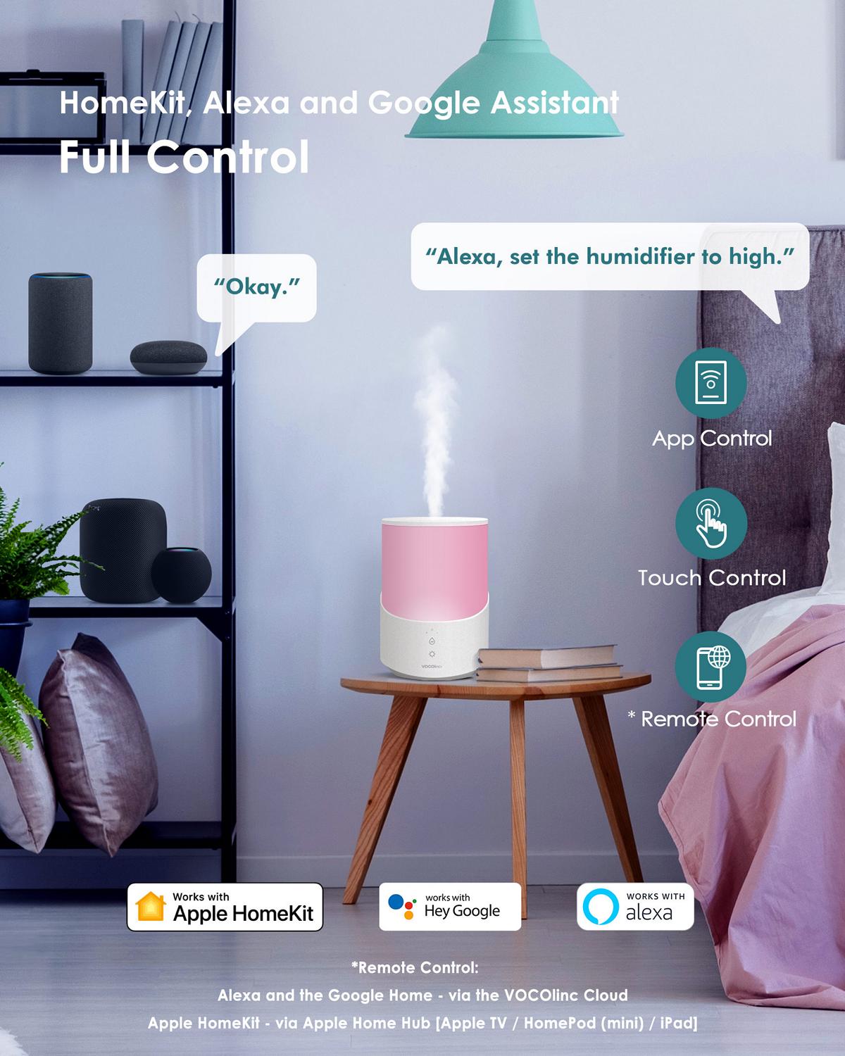 A variety of useful methods, choose voice control.app control, touch control, or remote control according to your needs.