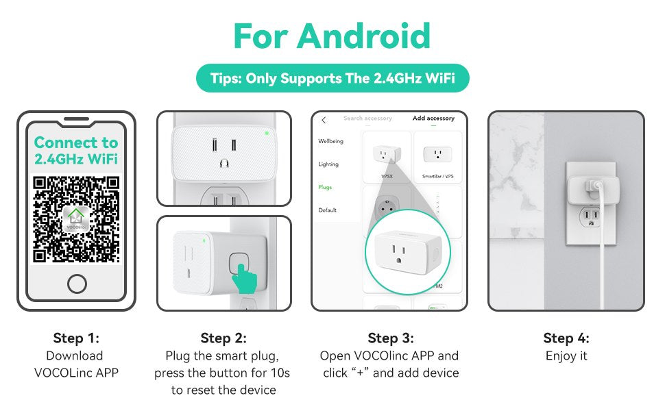 VOCOlinc Smart Plug, Mini WiFi Outlet Socket Works with HomeKit Alexa Google Home Nest Hub, Voice Control, Remote Access, Timer, No Hub Required, 15A