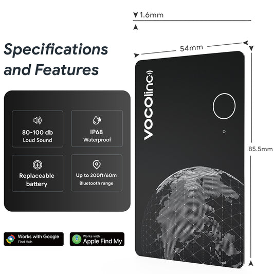 VOCOlinc Air Tag Pro Smart Card for Android & iOS, 1 Pack