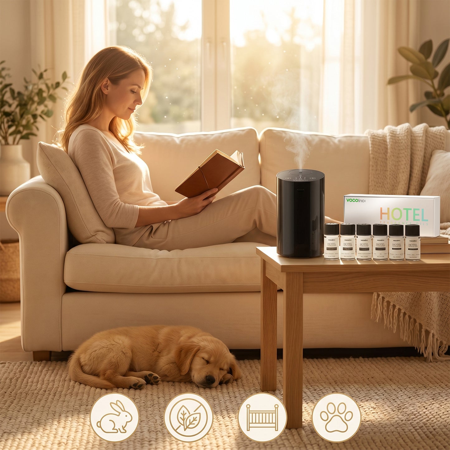VOCOlinc Hotel Collection Diffuser Essential Oil Set - 6 Pack - 10 ml | Waterless Organic Essential Oil for Diffuser, Aromatherapy, Air Purifier - Inspired by Ritz-Carlton, Hilton, My Way and More