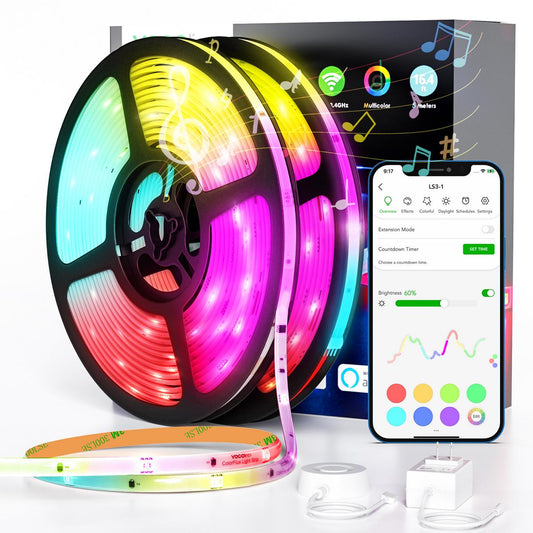 VOCOlinc RGBIC SmartGlow WiFi LED Strip Lights - LS3-32.8 ft