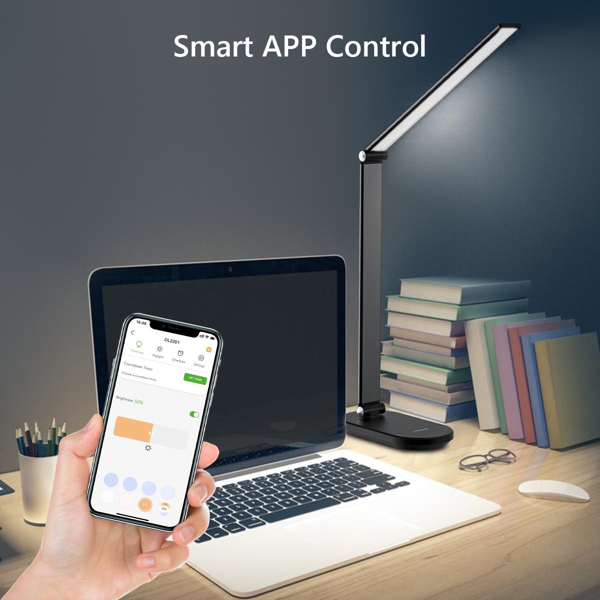 VOCOLinc LED Desk Lamp, Voice Console Light, LED Desk Lamp with APP  Control, Timer, Continuous Dimming, Alexa Siri Google Action